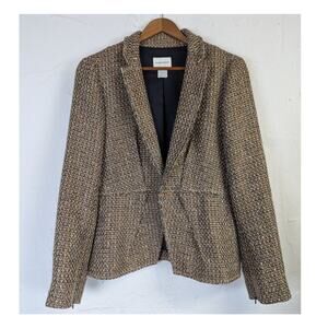 Club Monaco Tweed Blazer Womens 8 Brown Academic Preppy Office Heritage School
